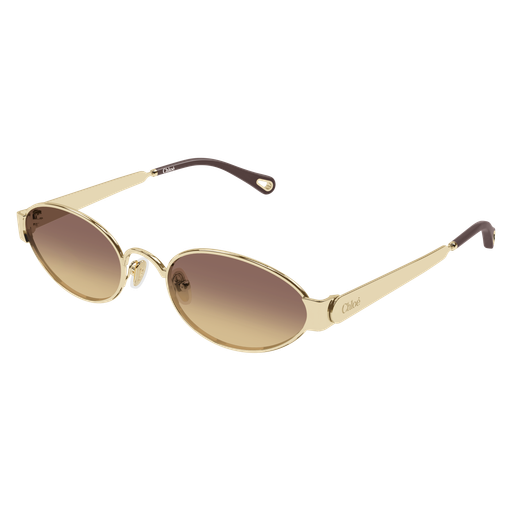Chloé CH0355S 002 Polished Gold Luxury Sunglasses with Double Gradient Lenses
