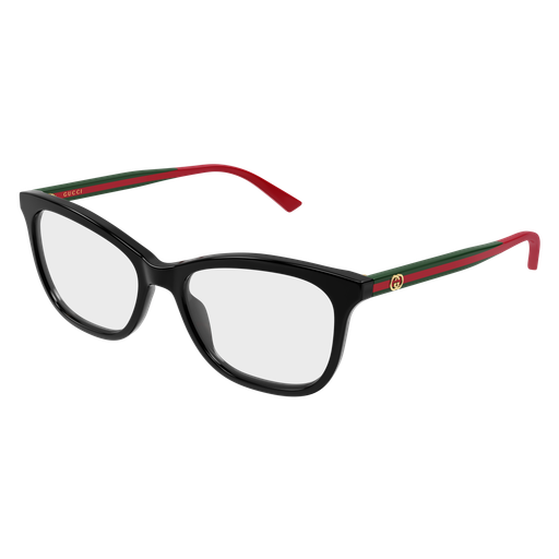 Gucci GG2117O-001 Polished Black & Green Luxury Optical Frame