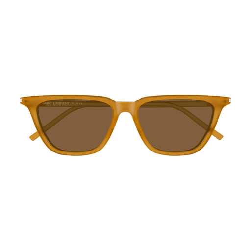 Saint Laurent SL 889 Sulpice Thin Color 004 Yellow Recycled Acetate Frame with Brown Bio Nylon Lenses