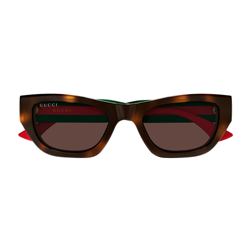 Gucci GG2116S-002 Havana & Green Rectangular Sunglasses