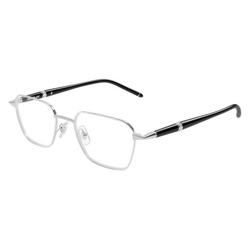 Montblanc MB0485O 004 Silver & Black Rectangular Optical Frame