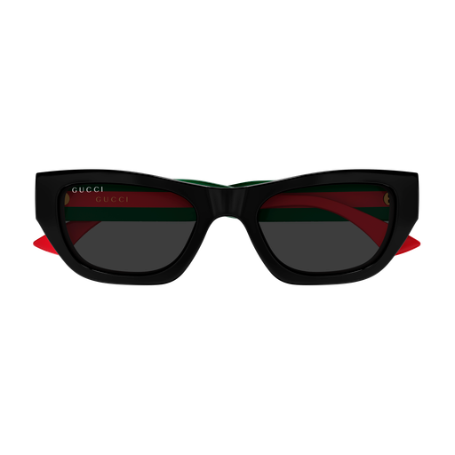 Gucci GG2116S-001 Black & Green Rectangular Sunglasses