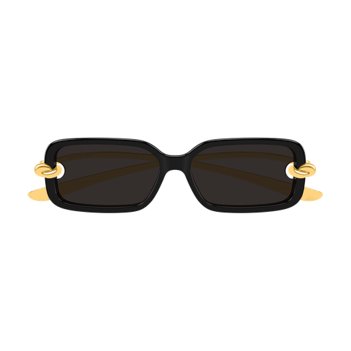 Bottega Veneta BV1439S 001 Polished Black and Gold Luxury Sunglasses
