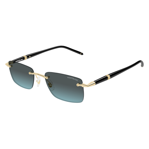 Montblanc Meisterstück MB0344S 010 Polished Gold and Black Luxury Sunglasses