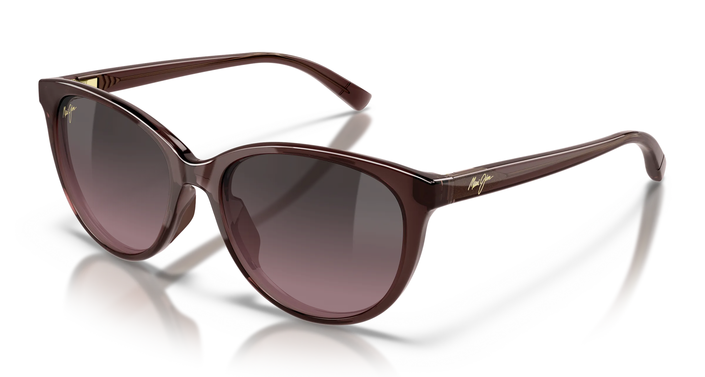 Maui Jim Kalawa SKU MJ0359S-004 Shiny Transparent Pinkish Red Cat-Eye Maui Rose Polarized Sunglasses