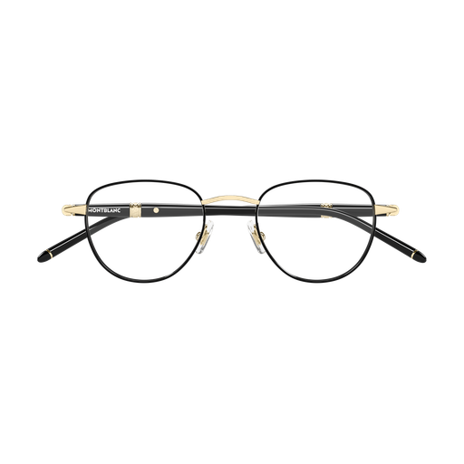 Montblanc Meisterstück MB0486O 001 Polished Gold and Black Luxury Optical Frame