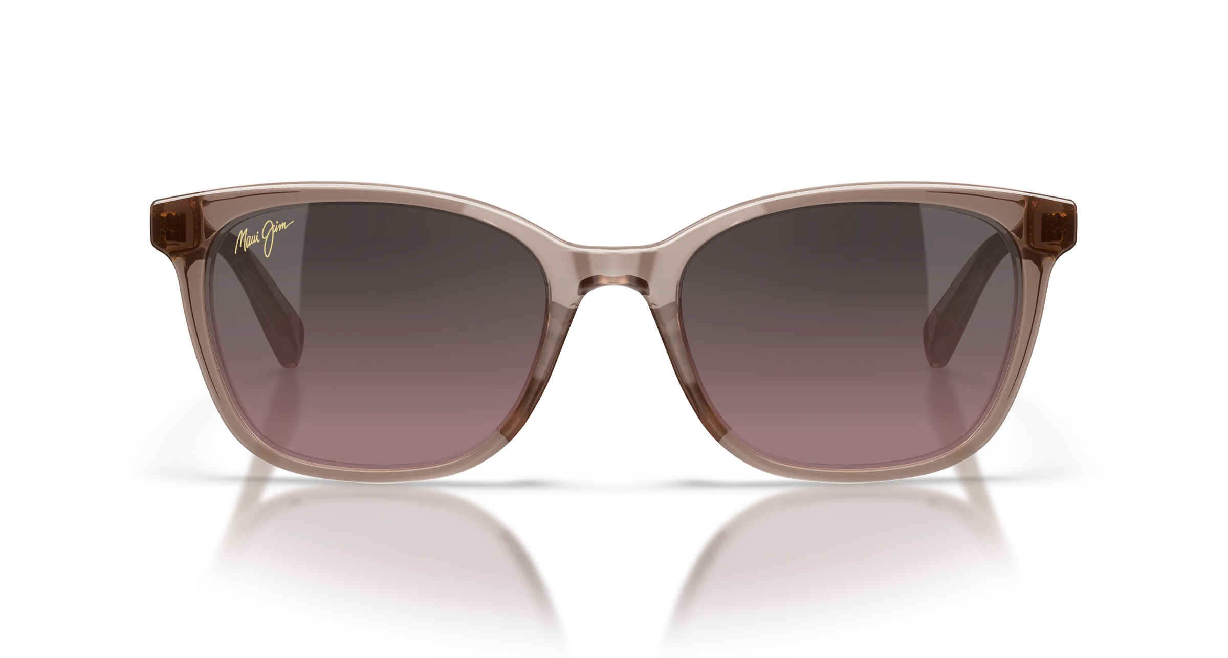 Maui Jim Kūkaulani SKU MJ0360S-004 Shiny Transparent Light Pinkish Brown Cat-Eye Maui Rose Polarized Sunglasses