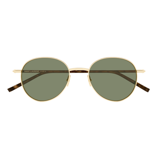 Saint Laurent SL 865-003 Gold Metal & Havana Bio Injection Frame with Green Bio Nylon Lenses