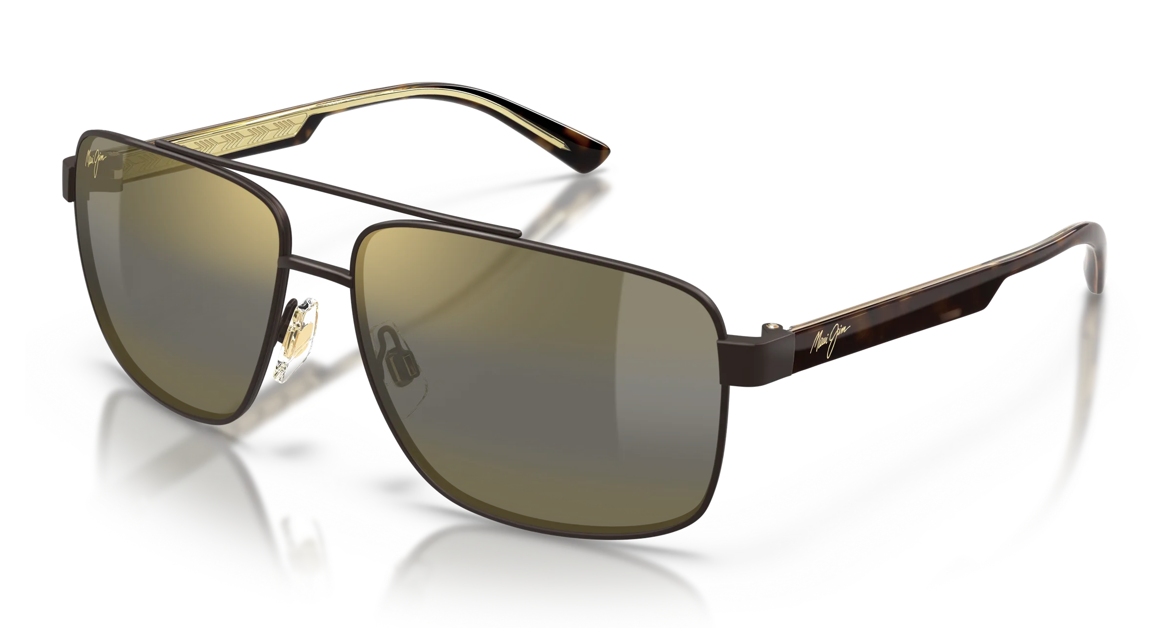 Maui Jim Hālawa SKU MJ0361S-003 Matte Chocolate Brown Aviator HCL Bronze Polarized Sunglasses