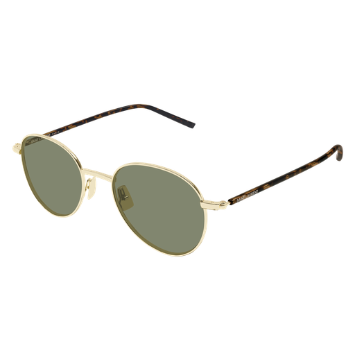 Saint Laurent SL 865-003 Gold Metal & Havana Bio Injection Frame with Green Bio Nylon Lenses