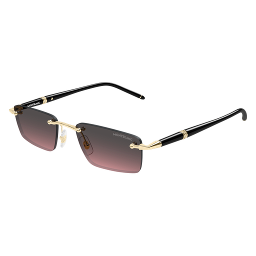 Montblanc Meisterstück MB0484S 003 Polished Gold and Black Luxury Sunglasses