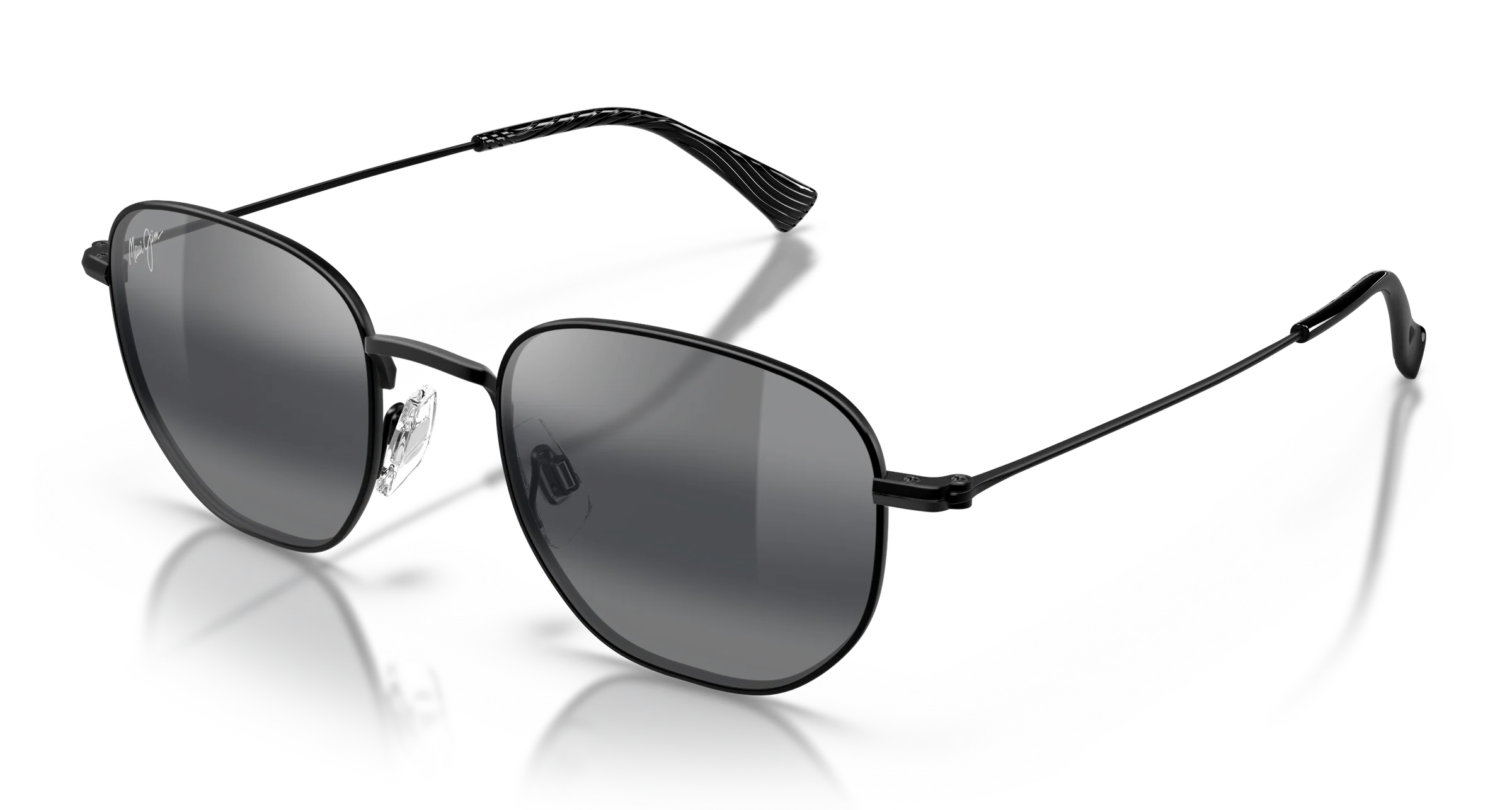 Maui Jim Halakea MJ0366S 001 Matte Black Round Polarized Sunglasses