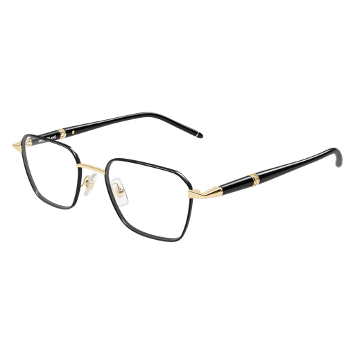 Montblanc MB0485O-001 Gold and Black Square Optical Frame