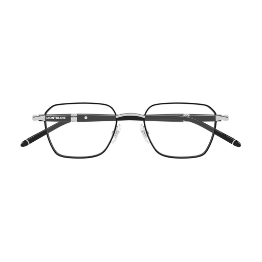Montblanc MB0485O-002 Silver and Black Square Optical Frame