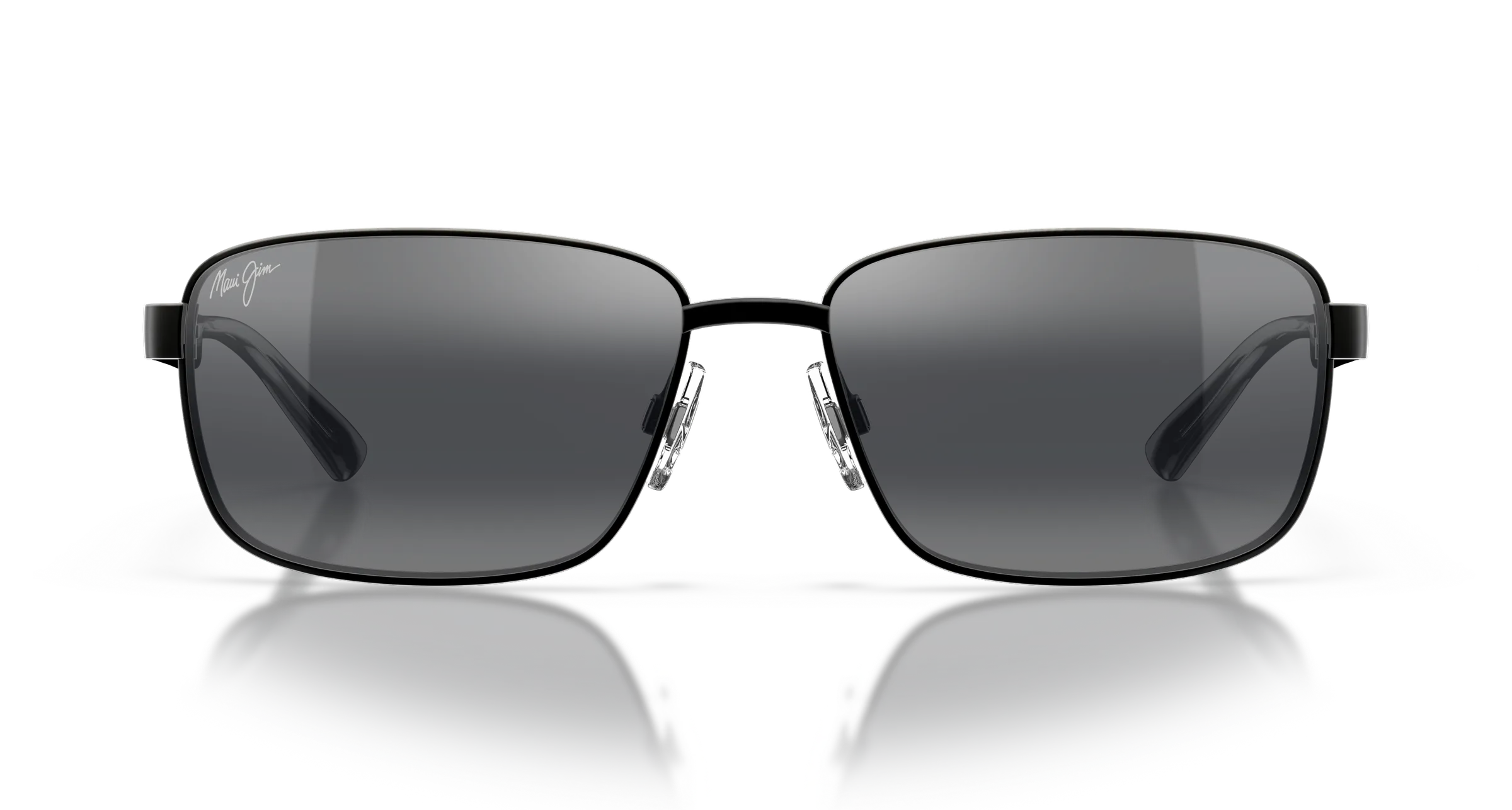 Maui Jim Paikini SKU MJ0362S-001 Matte Black Shiny Transparent Grey Rectangular Neutral Grey Polarized Sunglasses
