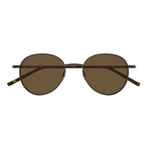 Saint Laurent SL 865-004 Gunmetal Metal & Havana Bio Injection Frame with Brown Bio Nylon Lenses