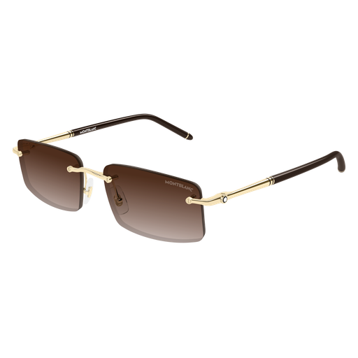 Montblanc Meisterstück MB0443S 008 Polished Gold Luxury Sunglasses