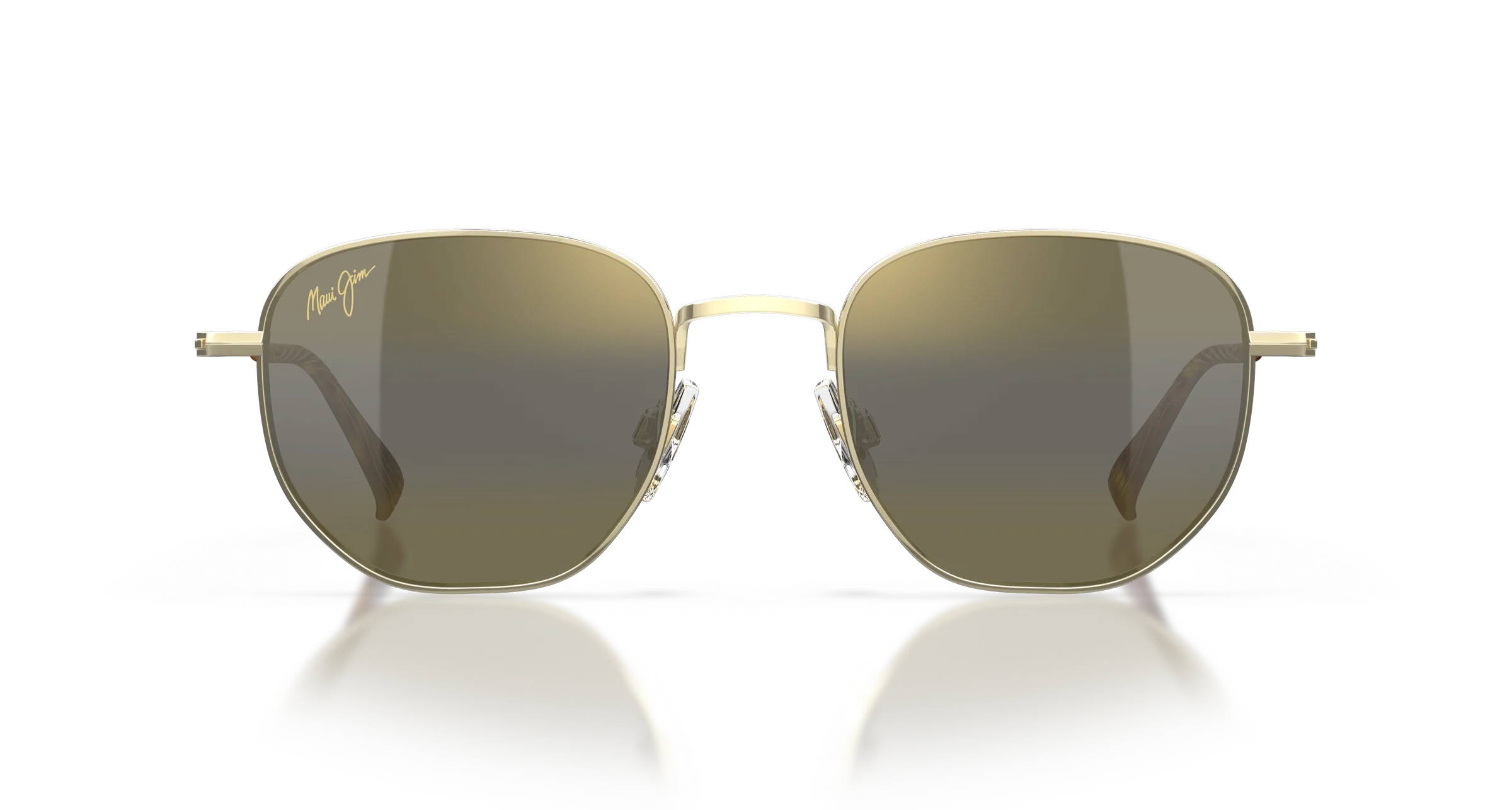 Maui Jim Halakea MJ0366S 003 Shiny Light Gold Round Polarized Sunglasses