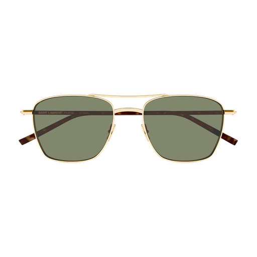 Saint Laurent SL 866-003 Gold Metal & Havana Bio Injection Frame with Green Bio Nylon Lenses