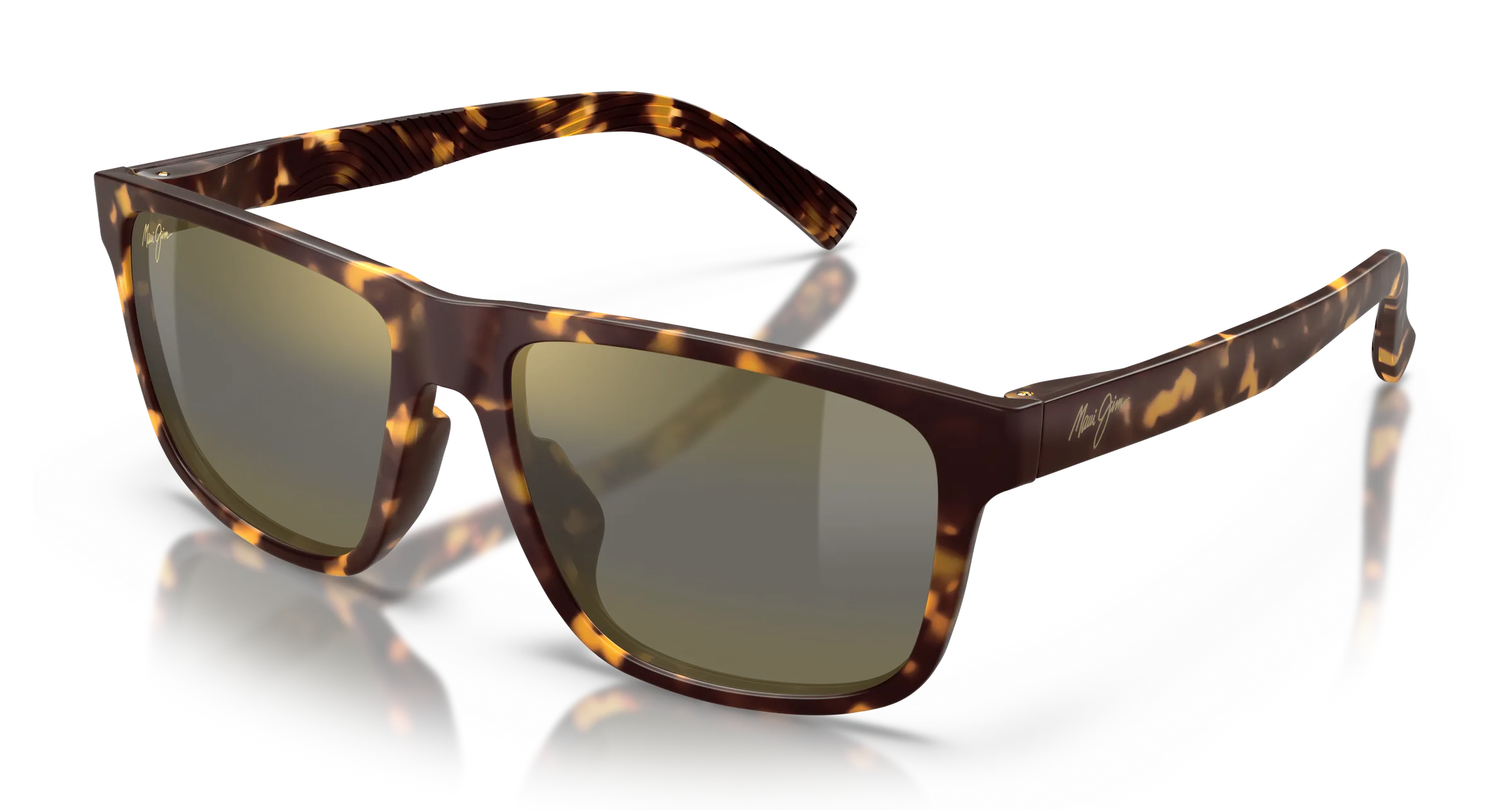 Maui Jim Pū'ali SKU MJ0363S-002 Matte Dark Havana Soft Rectangular HCL Bronze Polarized Sunglasse