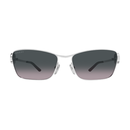 Gucci GG2045S 002 Silver Metal Sunglasses with Double Gradient Grey Bio Nylon Lenses