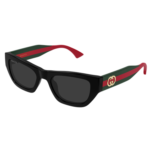 Gucci GG2116S-001 Black & Green Rectangular Sunglasses