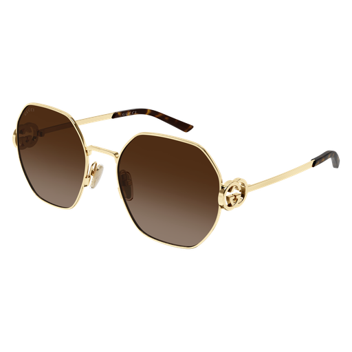 Gucci GG2046S 003 Gold Oversized Aviator Sunglasses