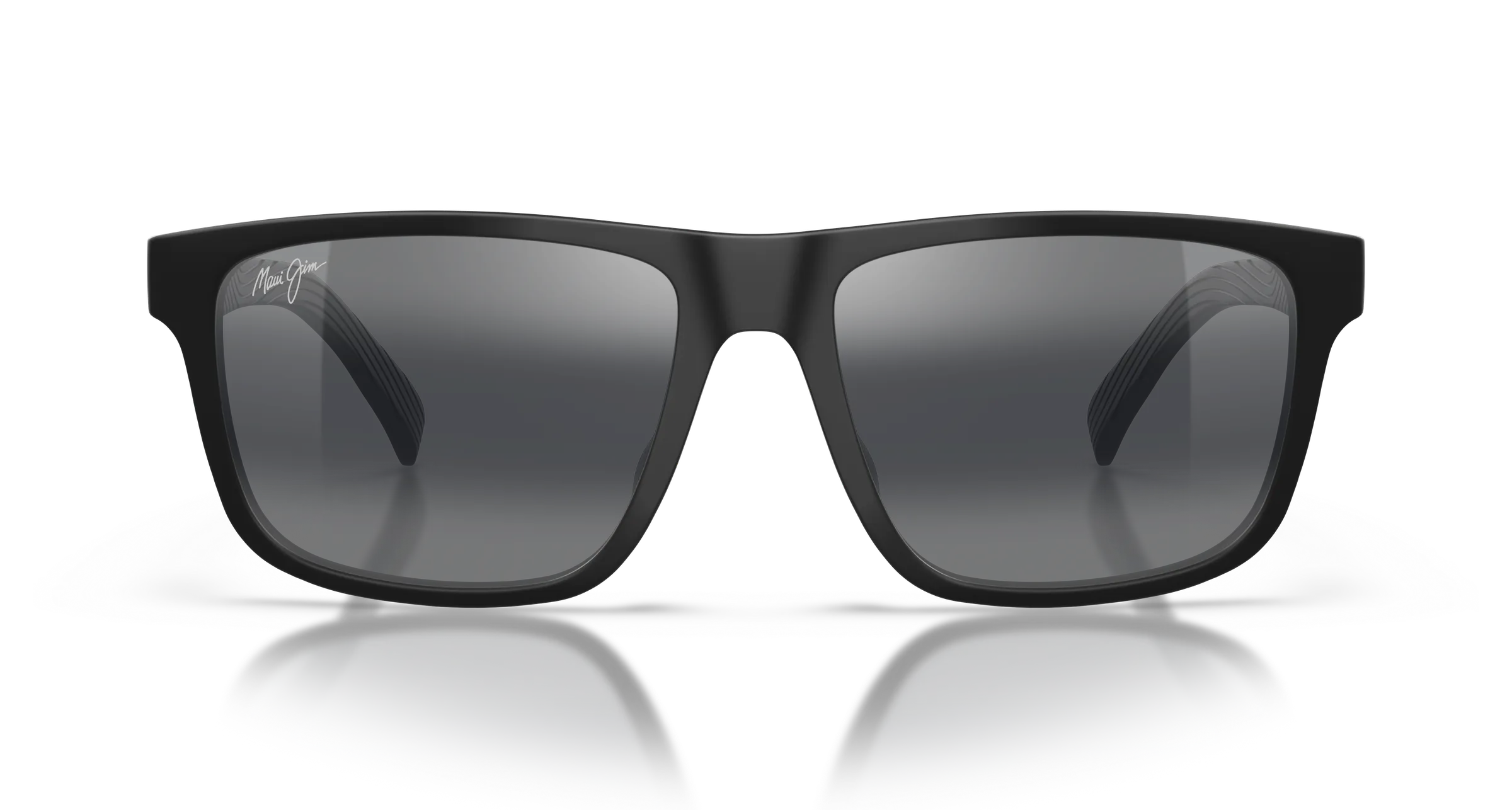 Maui Jim Pū'ali SKU MJ0363S-001 Matte Black Soft Rectangular Neutral Grey Polarized Sunglasses