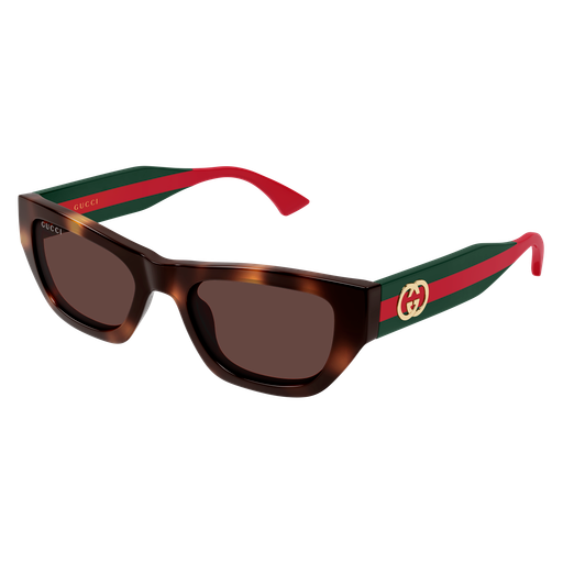 Gucci GG2116S-002 Havana & Green Rectangular Sunglasses