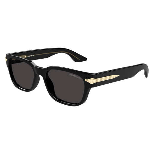 Montblanc MB0479S 001 Black Rectangular Sunglasses