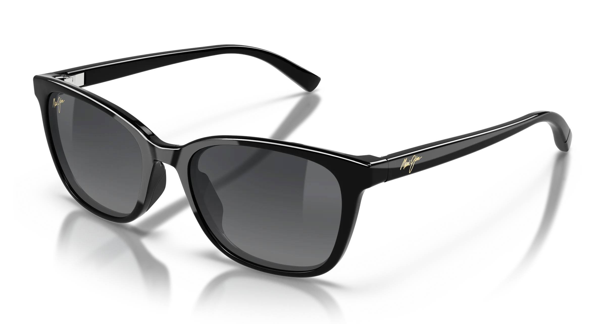 Maui Jim Kūkaulani SKU MJ0360S-001 Shiny Black Cat-Eye Neutral Grey Polarized Sunglasses