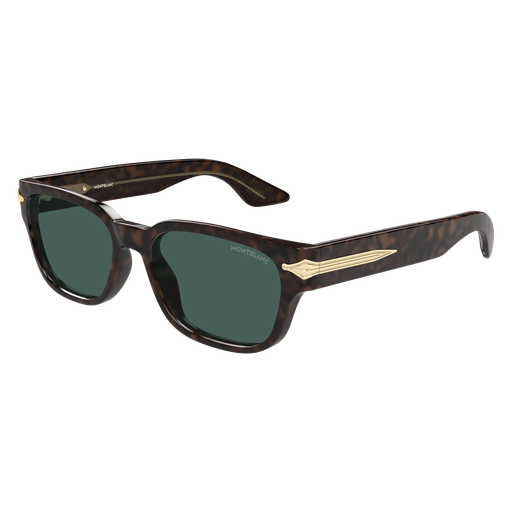 Montblanc MB0479S 002 Havana Rectangular Sunglasses