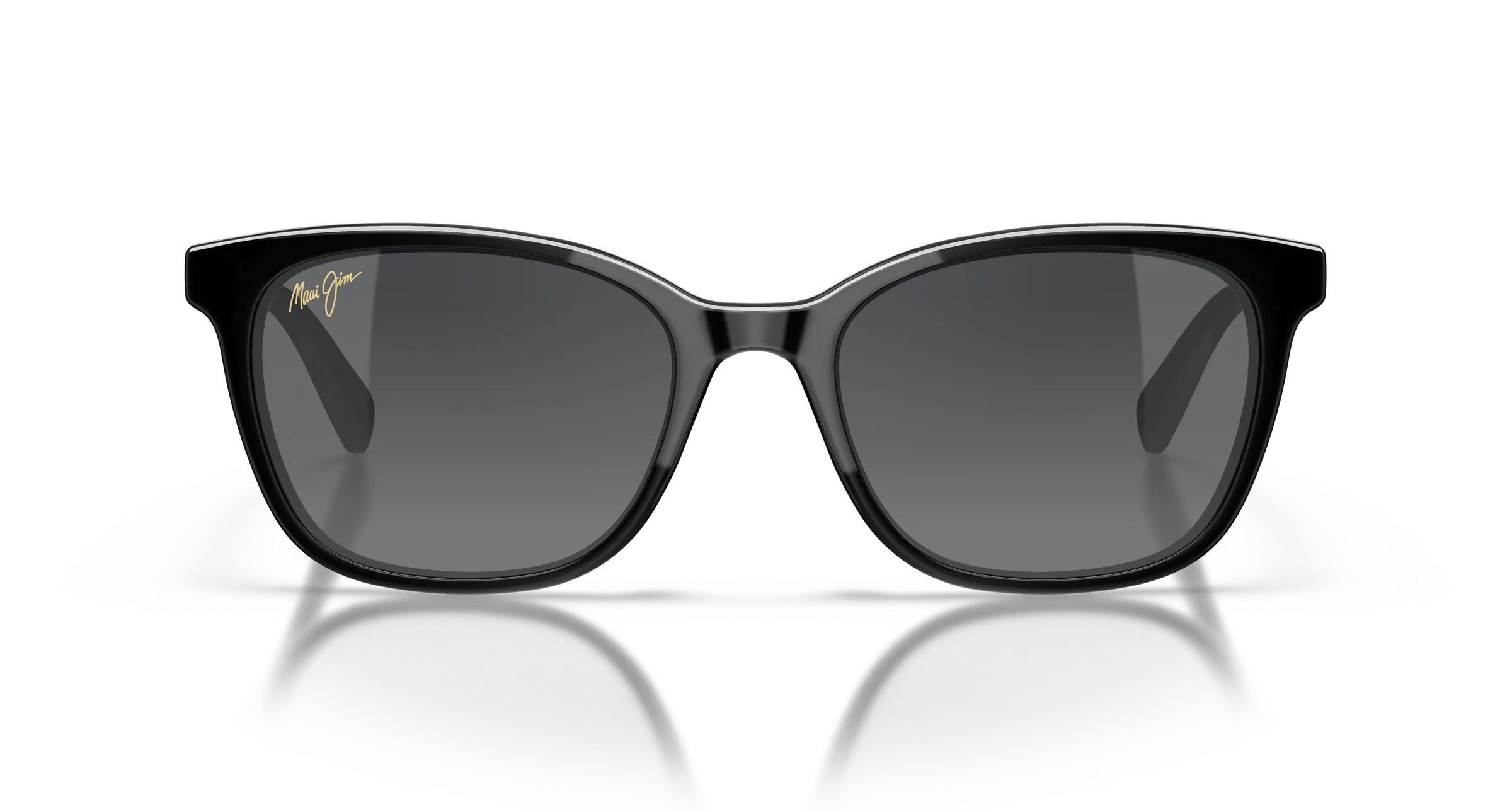 Maui Jim Kūkaulani SKU MJ0360S-001 Shiny Black Cat-Eye Neutral Grey Polarized Sunglasses