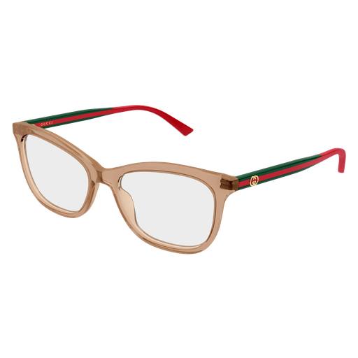 Gucci GG2117O 003 Translucent Brown and Green Luxury Optical Frame