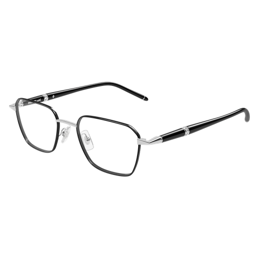 Montblanc MB0485O-002 Silver and Black Square Optical Frame