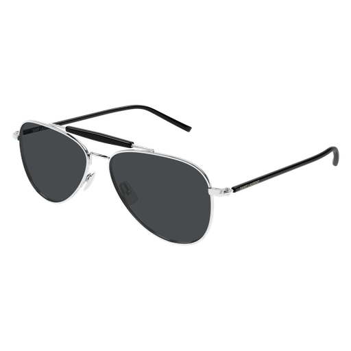 Saint Laurent SL 864-002 Silver Metal & Black Bio Injection Frame with Grey Bio Nylon Lenses