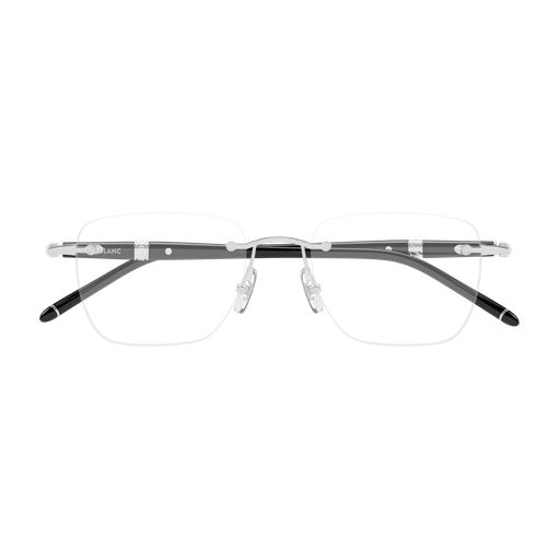 Montblanc Meisterstück MB0346O 004 Polished Silver and Black Luxury Optical Frame