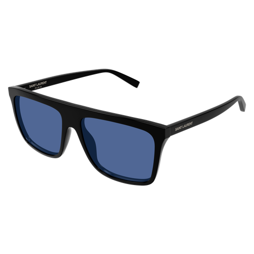 Saint Laurent SL 904 SKU 002 Black Recycled Acetate Blue Lenses Sunglasses