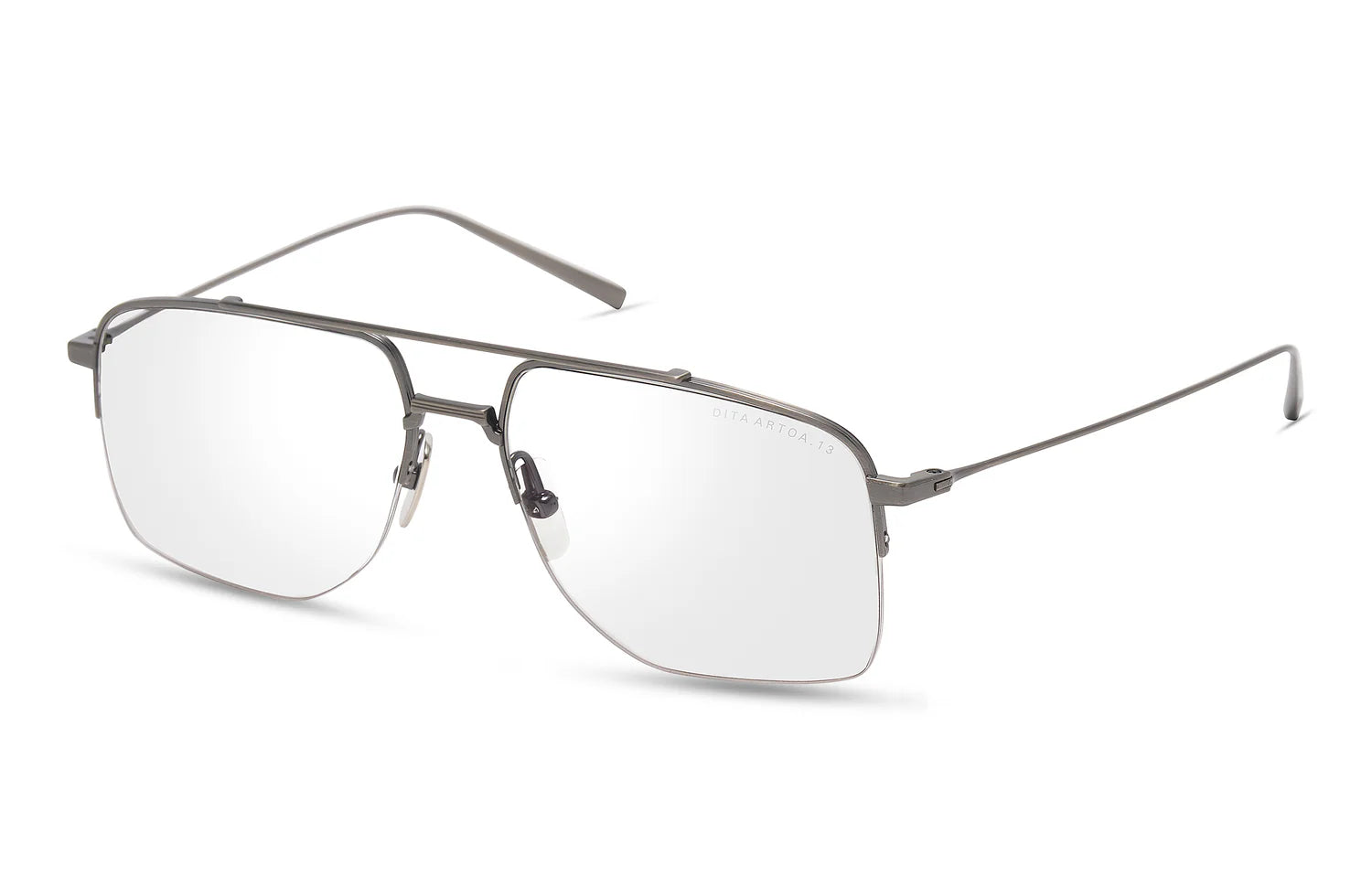 DITA ARTOA.13 DTX191-A-03 Antique Silver Half-Rim Navigator Optical Frame