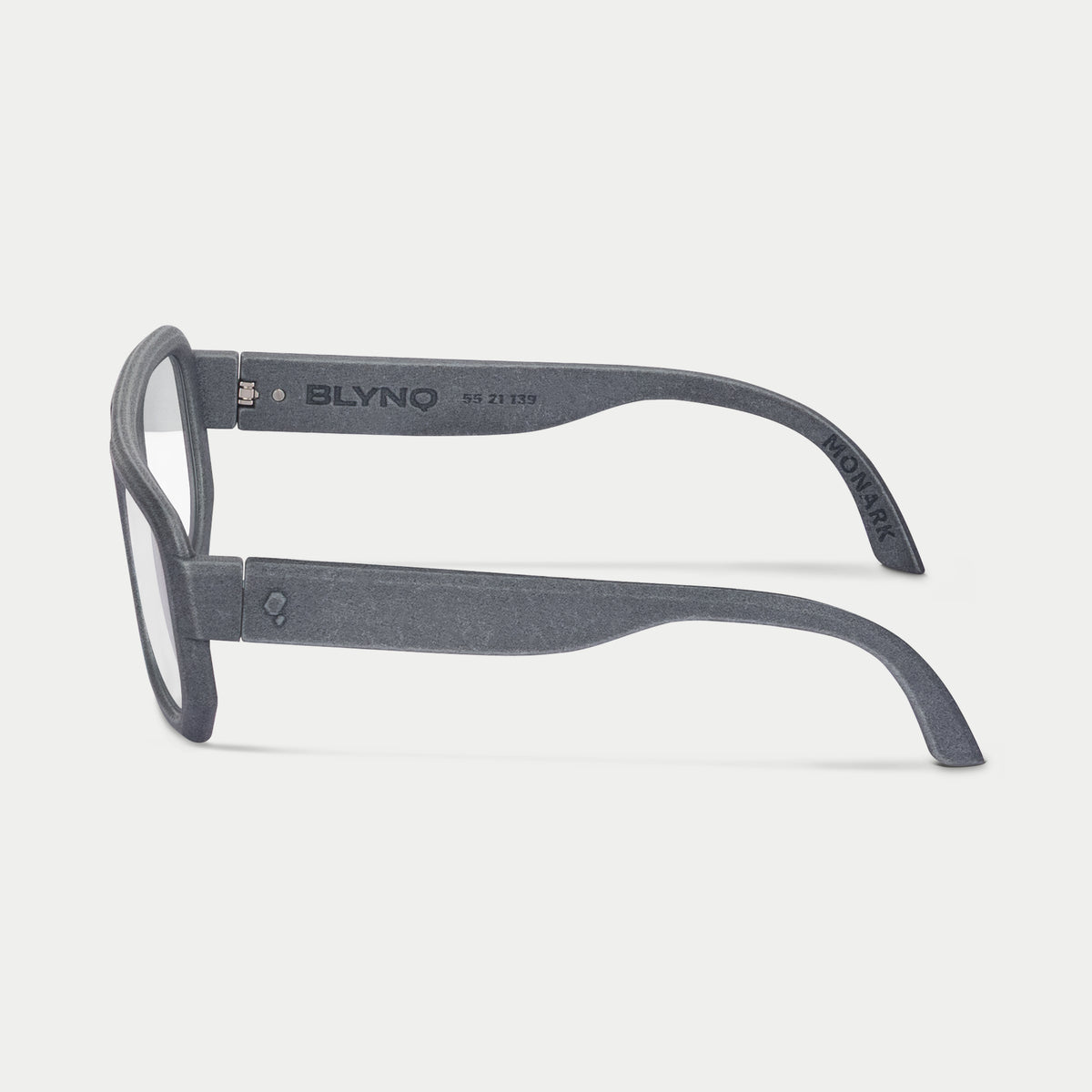 Blynq Monark Color Graphite Rectangular Clear Anti-Reflection Optical Frame