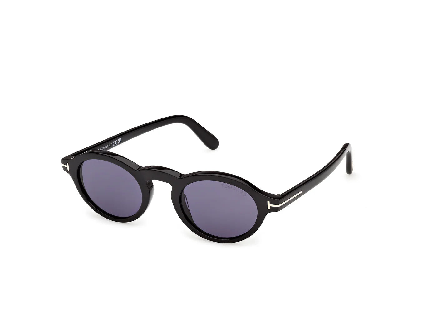 Tom Ford Aristotele-02 TF1332 01V Glossy Shiny Black Oval Vintage Keyhole Sunglasses