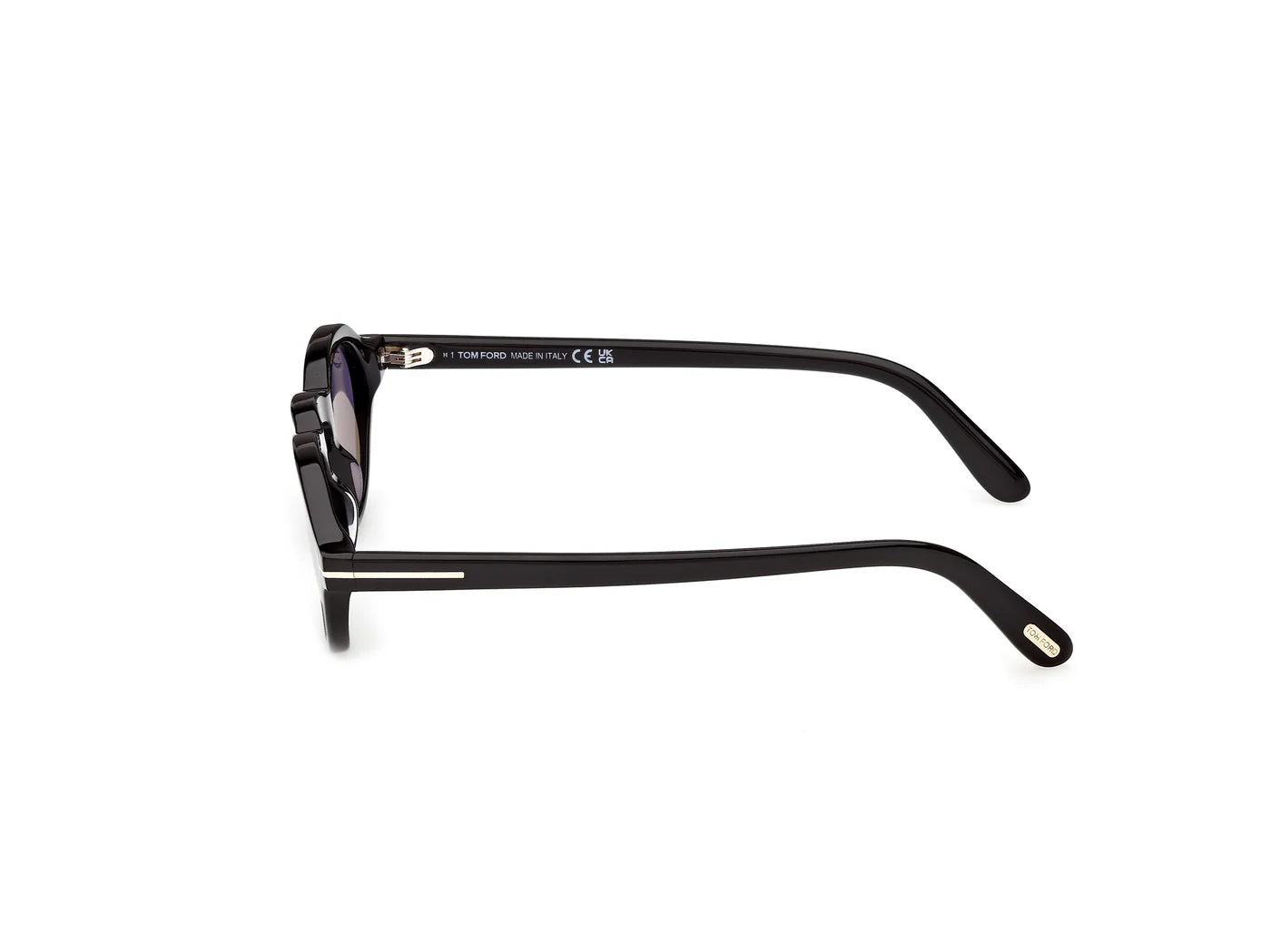 Tom Ford Aristotele-02 TF1332 01V Glossy Shiny Black Oval Vintage Keyhole Sunglasses