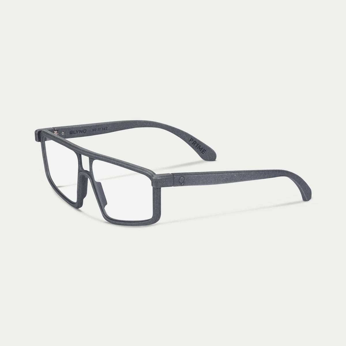 Blynq Prime Color Graphite Rectangular Clear Anti-Reflection Optical Frame