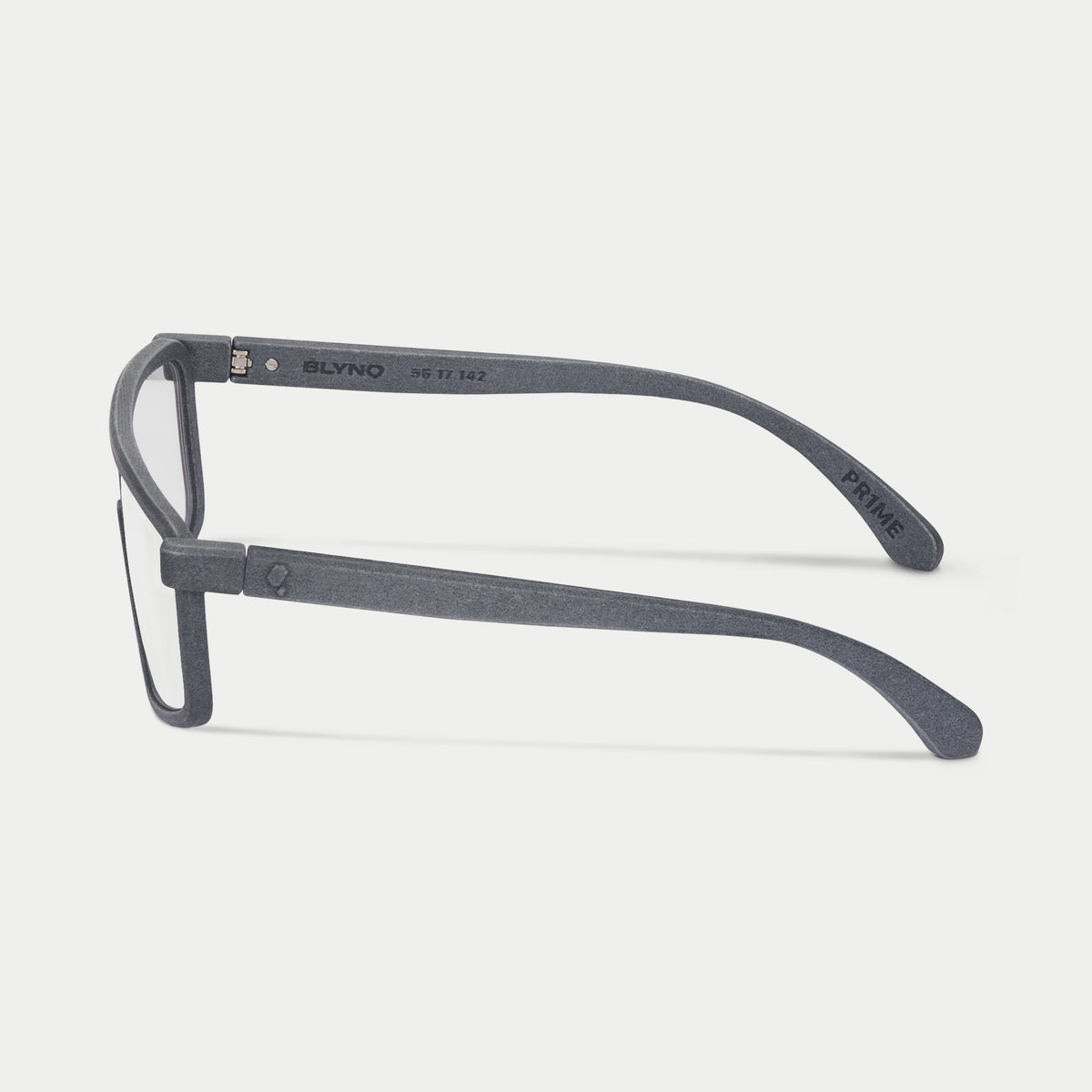 Blynq Prime Color Graphite Rectangular Clear Anti-Reflection Optical Frame