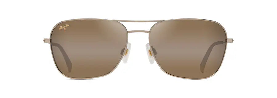Maui Jim NA‘AUAO H675-16 Shiny Light Gold Polarised Aviator Sunglasses