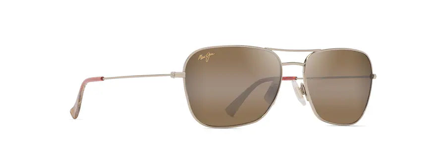Maui Jim NA‘AUAO H675-16 Shiny Light Gold Polarised Aviator Sunglasses
