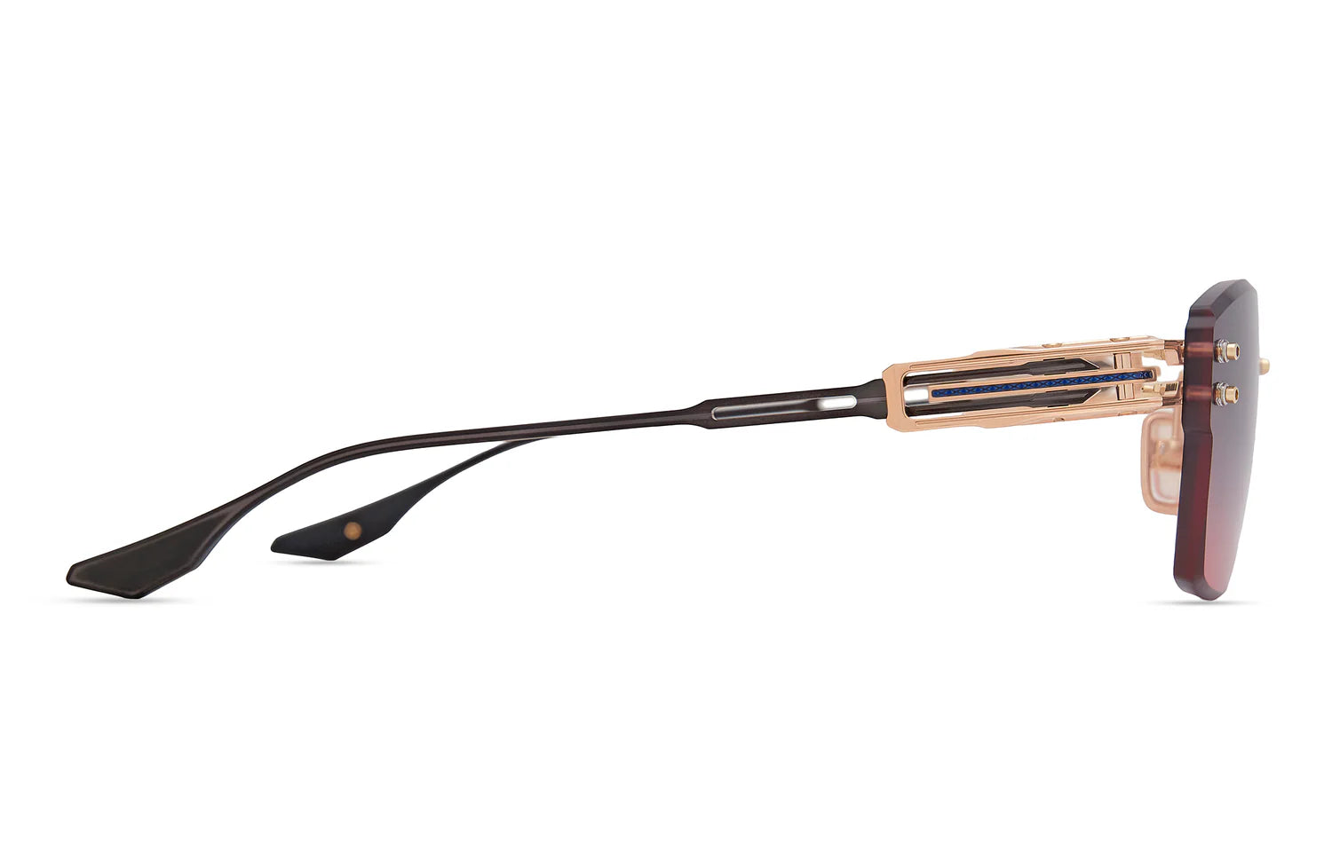 DITA HYPERLUX-2000 DTS197-A-03 Rose Gold - Blue - Black Iron Rimless Sunglasses