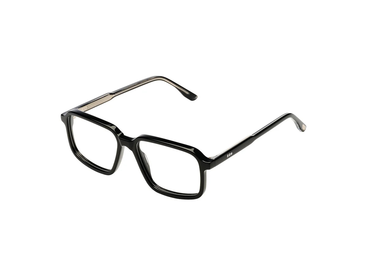 Komono Next The Freddie Black Rain Combination Acetate Metal Square Optical Eyeglasses Frame