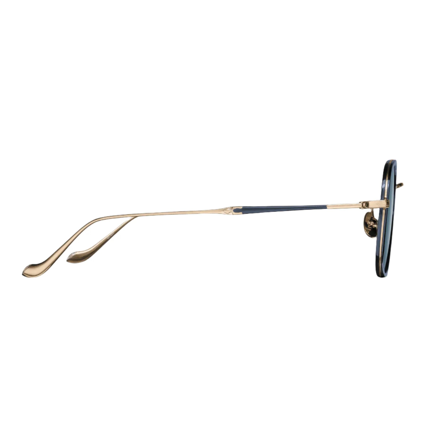 Matsuda M3123 BG-NVY/55 – Brushed Gold Navy Aviator Sunglasses with Blue Grey Lenses