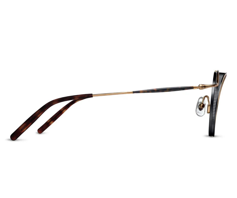 Matsuda M2903H MAS/43 – Matte Antique Silver Round Sunglasses with Cobalt Blue Lenses